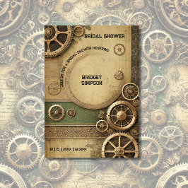 ステームパンクビクトリアンガーワークブライダル 招待状