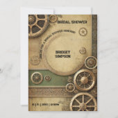 ステームパンクビクトリアンガーワークブライダル 招待状 (正面)