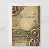 ステームパンクビクトリアンガーワークブライダル 招待状 (裏面)