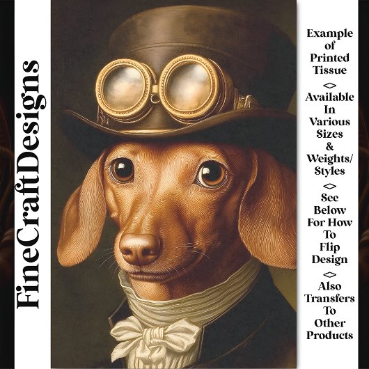 ステームパンクビクトリアンダッシュント犬BF6デクページ 薄葉紙