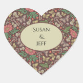 ステームパンクビクトリアンバタフライオールド鍵ホワイトデイジー ハートシール (正面)