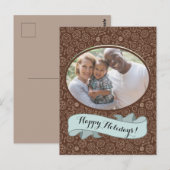 ステームパンクビクトリアンブラウン&ホワイトギアスケッチ ポストカード (正面/裏面)