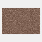 ステームパンクビクトリアンブラウン&ホワイトギアスケッチ ラッピングペーパーシート (正面3)