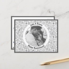 ステームパンクビクトリアンホワイト&ブラックギアClockwork シーズンポストカード