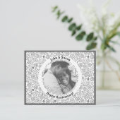 ステームパンクビクトリアンホワイト&ブラックギアClockwork シーズンポストカード (スタンド正面)