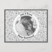 ステームパンクビクトリアンホワイト&ブラックギアClockwork シーズンポストカード (正面)