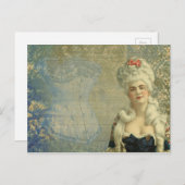 ステームパンクビクトリアンレディヴィンテージセット葉書 ポストカード (正面/裏面)