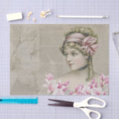 ステームパンクビクトリアンレディ新聞ティッシュペーパー 薄葉紙 (クラフト)