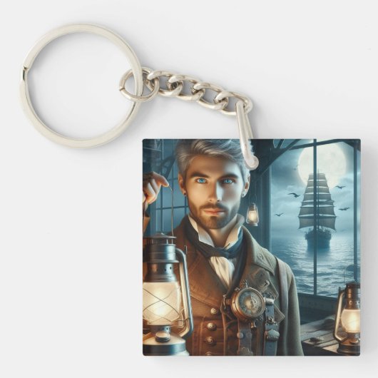 ステームパンクビクトリアンヴィンテージライトハウスキーパー キーホルダー (正面)