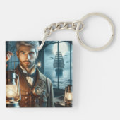 ステームパンクビクトリアンヴィンテージライトハウスキーパー キーホルダー (裏面)