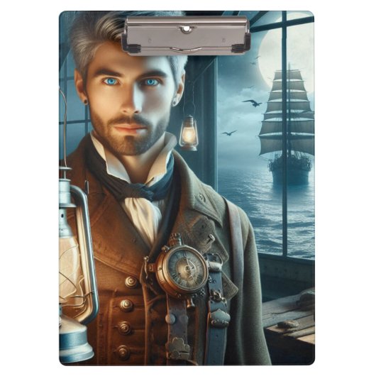 ステームパンクビクトリアンヴィンテージライトハウスキーパー クリップボード (正面)