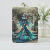 ステームパンクビクトリアンヴィンテージレディティール(緑がかった色)マーメイド (スタンド正面)