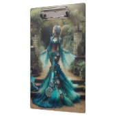 ステームパンクビクトリアンヴィンテージレディティール（緑がかった色）マーメイド クリップボード (左)