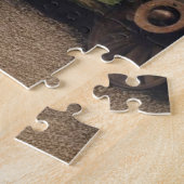 ステームパンクビクトリアンヴィンテージレディティール（緑がかった色）マーメイド ジグソーパズル (側面)