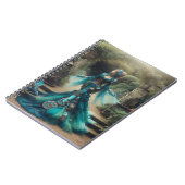 ステームパンクビクトリアンヴィンテージレディティール（緑がかった色）マーメイド ノートブック (左側)