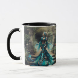 ステームパンクビクトリアンヴィンテージレディティール（緑がかった色）マーメイド マグカップ