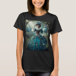 ステームパンクビクトリアンヴィンテージレディーインアガーデン Tシャツ