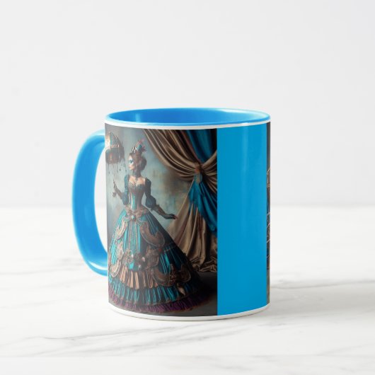 ステームパンクビクトリアンヴィンテージレディーサーカスパフォーマー マグカップ (正面左)