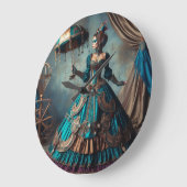 ステームパンクビクトリアンヴィンテージレディーサーカスパフォーマー ラージ壁時計 (傾斜)