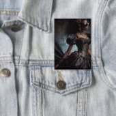 ステームパンクビクトリアンヴィンテージレディーブラックレイヴン 缶バッジ (インサイチュ)