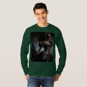 ステームパンクビクトリアンヴィンテージレディーブラックレイヴン Tシャツ (正面フル)