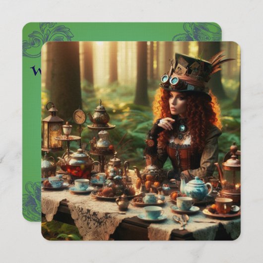 ステームパンクビクトリアンヴィンテージレディ不機嫌ハッター (正面/裏面)