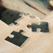 ステームパンクビクトリアンヴィンテージレディ不機嫌ハッター ジグソーパズル (側面)