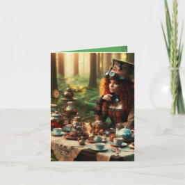 ステームパンクビクトリアンヴィンテージレディ不機嫌ハッター ノートカード