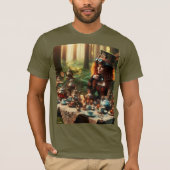 ステームパンクビクトリアンヴィンテージレディ不機嫌ハッター Tシャツ (正面)