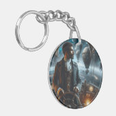 ステームパンクビクトリアンヴィンテージ宇宙エアキャプテン キーホルダー (正面左)