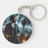 ステームパンクビクトリアンヴィンテージ宇宙エアキャプテン キーホルダー (裏面)