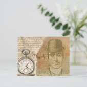 ステームパンクビクトリアンヴィンテージ紳士ありがとう ポストカード (スタンド正面)