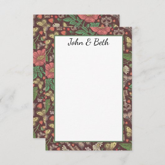 ステームパンクビクトリアンヴィンテージ蝶鍵 サンキューカード (正面/裏面)