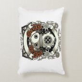 ステームパンクビクトリアン深いシーダイバーレッドローズ アクセントクッション (正面(垂直))