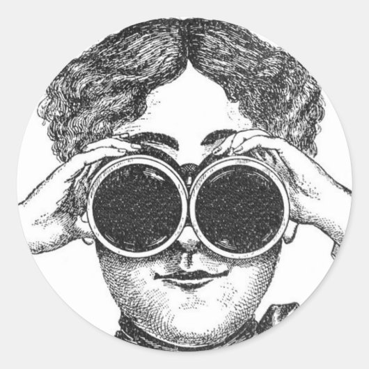 ステームパンクビノクルズステッカー ラウンドシール (正面)