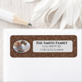 ステームパンクブラウン&ホワイトギア差出人住所 ラベル (インサイチュ)