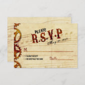ステームパンクミュージカルウェディングRSVPカード 出欠カード (正面/裏面)