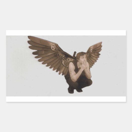 ステームパンクミューステッカー 長方形シール (正面)