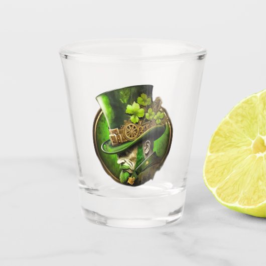 ステームパンクメカニカルトップハットセントパトリックの日男 ショットグラス (正面)
