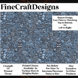 ステームパンクメカニカルパターンブルーBN2デコページ 薄葉紙