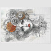 ステームパンクメカニカル女性エフェメラM9デコページ 薄葉紙 (正面)