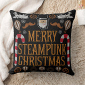 ステームパンクメリークリスマスの醜いセーター枕 クッション (ブランケット)