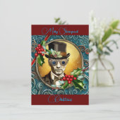 ステームパンクメリークリスマスフラットホリデーカード シーズンカード (スタンド正面)