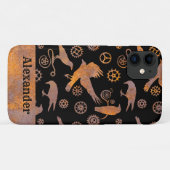ステームパンクラスティギアズアンドクロース名前をカスタムする Case-Mate iPhoneケース (裏面(横))
