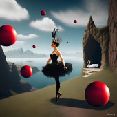 ステームパンクレッドウォーターカラーバレリナスリングバッグ スリングバッグ