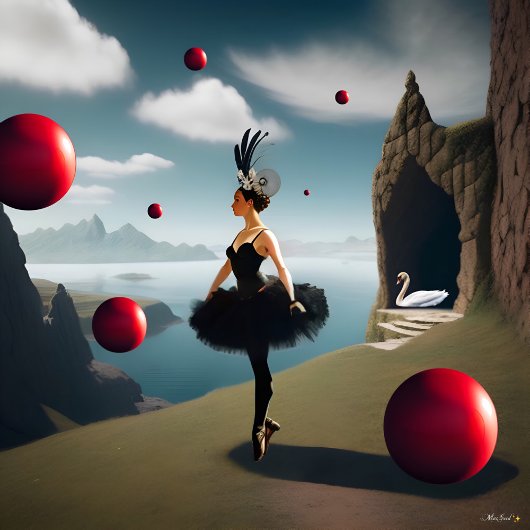 ステームパンクレッドウォーターカラーバレリナスリングバッグ スリングバッグ