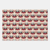 ステームパンクレッドバイノクルズタイプライターハットクリスマス ラッピングペーパーシート (正面3)