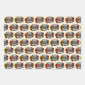 ステームパンクレッドバイノクルズタイプライターハットクリスマス ラッピングペーパーシート (正面2)