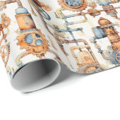 ステームパンクレトロヴィンテージ ラッピングペーパー (ロールコーナー)