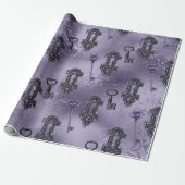 ステームパンクロックと鍵紫 |ヴィンテージの切り離し ラッピングペーパー (アンロールド)